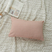 HKM-504979 Plaid and Solid Color Polyester Cotton Pillow Covers - Sizes 45x45 & 30x50
