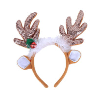 HKM-505107 Sequined Christmas Hair Ornament with Brown Antlers and Ears