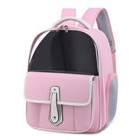 HKM-505171 PU Simple All-Match Soft Cat Backpack - Khaki, Beige, Brown, White, Pink, Black Options, Capacity Under 15 Jin