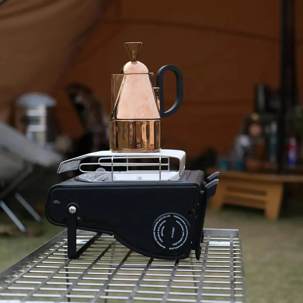 KTX-505171 Portable Cast Iron Single Burner Gas Stove Heater with Ceramic Surface for Outdoor Cooking