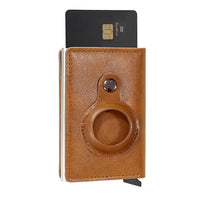 HKM-505235 Multifunctional PU Leather Card Holder with AirTag Slot - Soft, Short Wallet for Daily Use