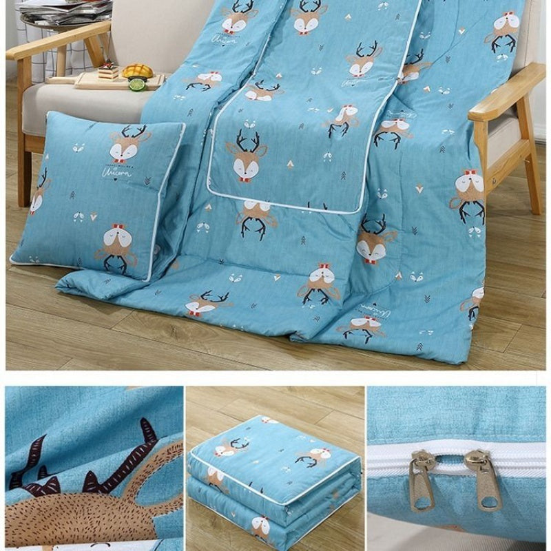 HKM-505299 Multifunctional Car Sofa Cushion and Pillow Quilt – 100% Cotton Filling