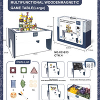HKM-505555 Double-Sided Wooden Magnetic Building Blocks and Drawing Board Toy for Kids