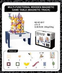 HKM-505555 Double-Sided Wooden Magnetic Building Blocks and Drawing Board Toy for Kids