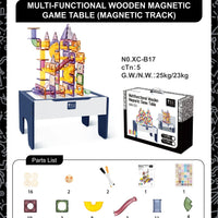 HKM-505555 Double-Sided Wooden Magnetic Building Blocks and Drawing Board Toy for Kids
