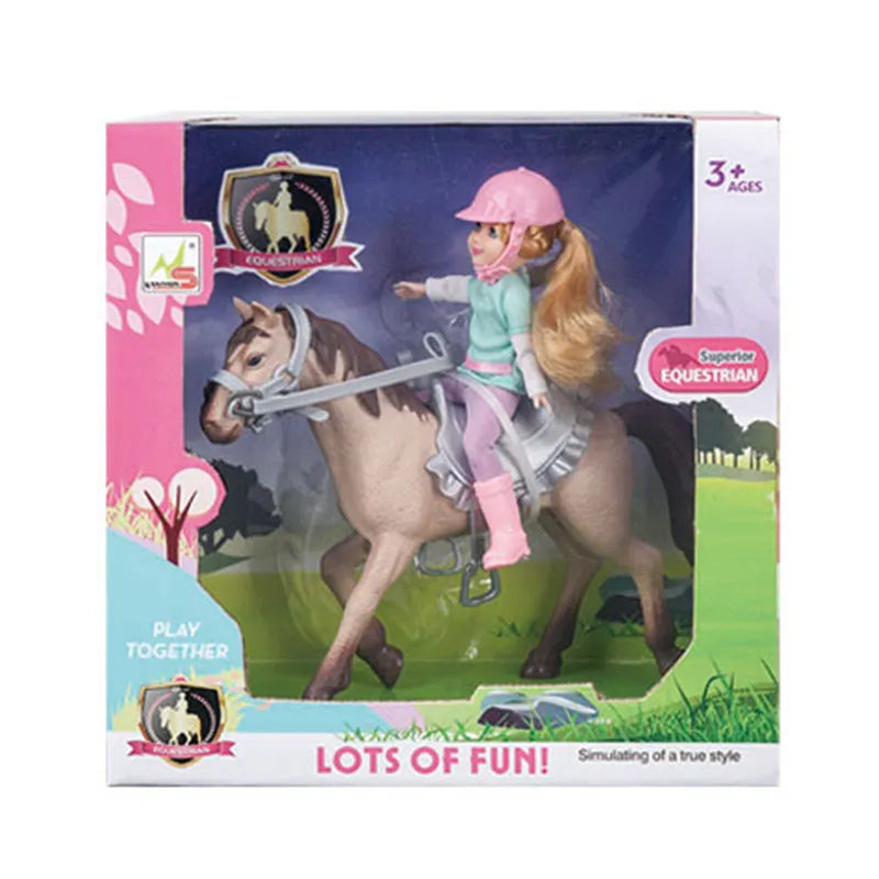 HKM-505619 Eco-Friendly Mini Farm Animal Doll Play Set with Horse Model for Kids Ages 2-4