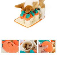 HKM-505619 Interactive Sniffing Puzzle Toy for Dogs - Pull Radish Design, Slow Feeder, Engaging Play & Training