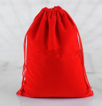 HKM-505811 Black Velvet Drawstring Bag - 20x30cm Size