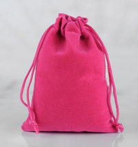 HKM-505811 Black Velvet Drawstring Bag - 20x30cm Size