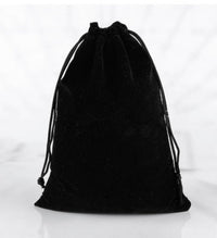 HKM-505811 Black Velvet Drawstring Bag - 20x30cm Size