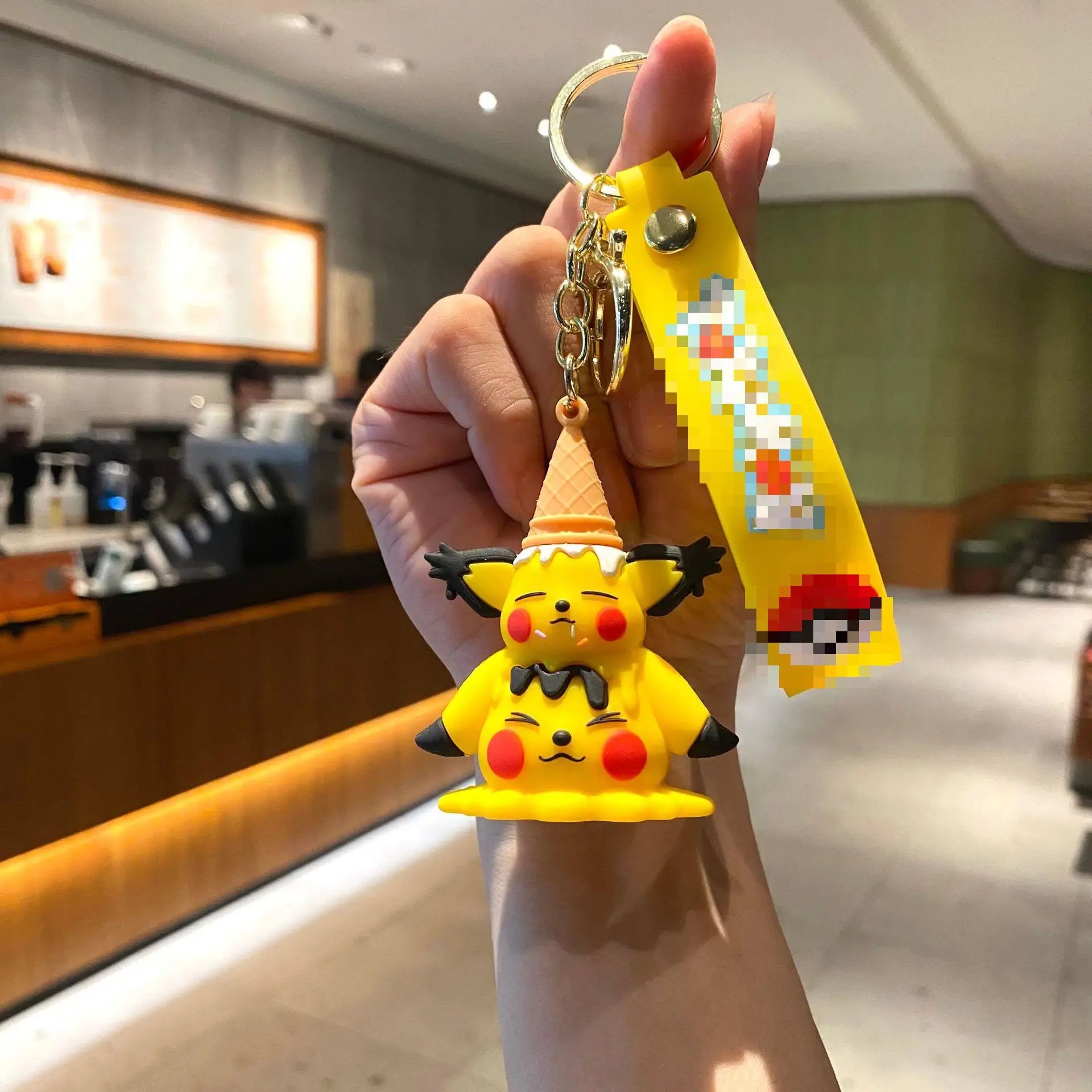 HKM-505811 Kawaii Ice Cream 3D PVC Rubber Keychain - Cute Cartoon Keyring Toy