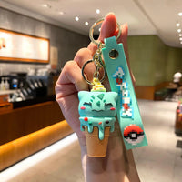 HKM-505811 Kawaii Ice Cream 3D PVC Rubber Keychain - Cute Cartoon Keyring Toy