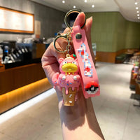 HKM-505811 Kawaii Ice Cream 3D PVC Rubber Keychain - Cute Cartoon Keyring Toy