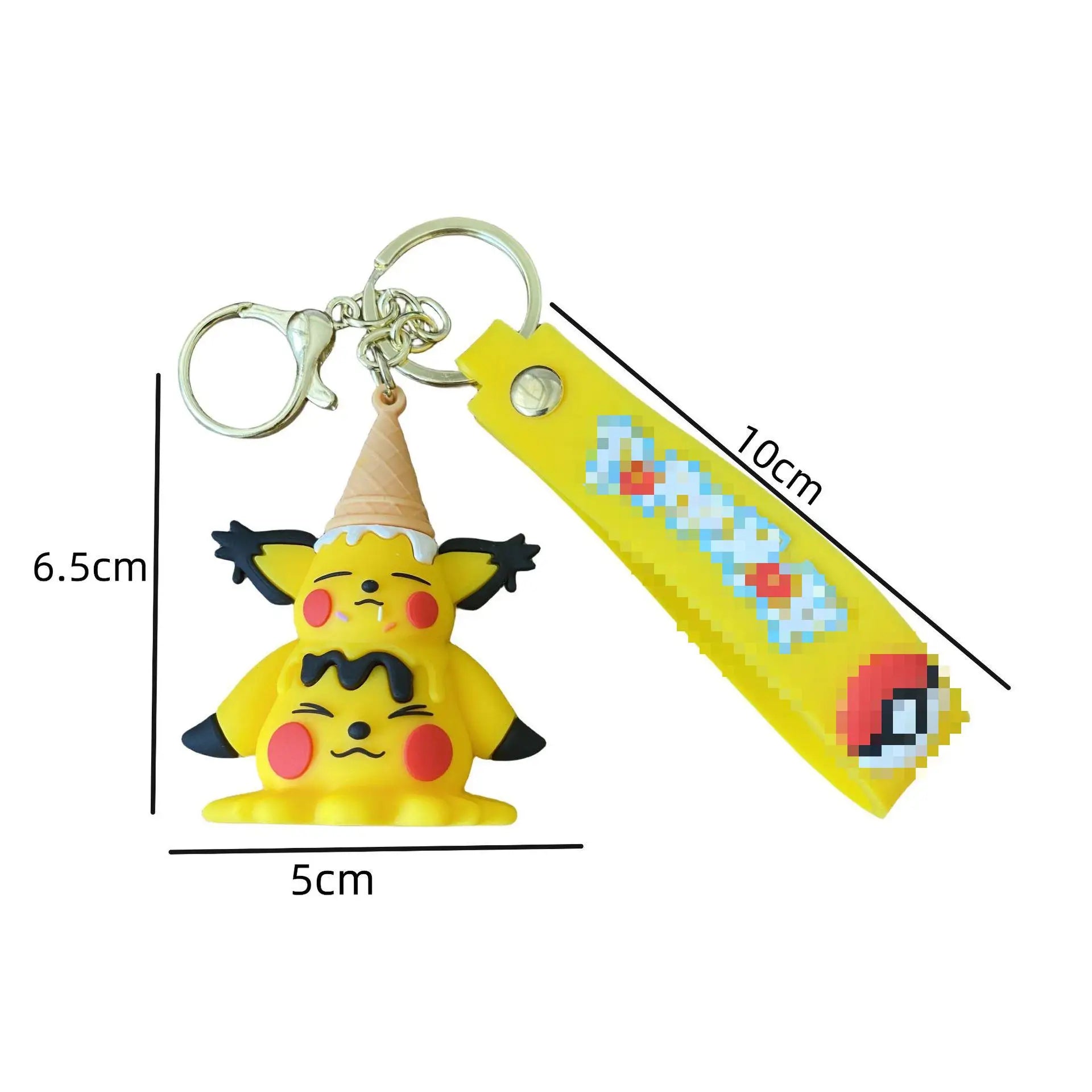 HKM-505811 Kawaii Ice Cream 3D PVC Rubber Keychain - Cute Cartoon Keyring Toy
