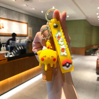 HKM-505811 Kawaii Ice Cream 3D PVC Rubber Keychain - Cute Cartoon Keyring Toy