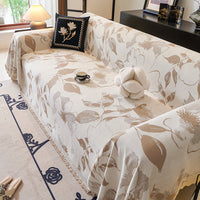 HKM-505875 Advanced Sense Four Seasons Universal Chenille Sofa Cover - Floral & Striped Designs in Multiple Sizes