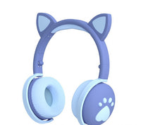 HKM-505875 Cute Cat Ear Wireless Bluetooth Headset with 48-Hour Playtime and USB Charging