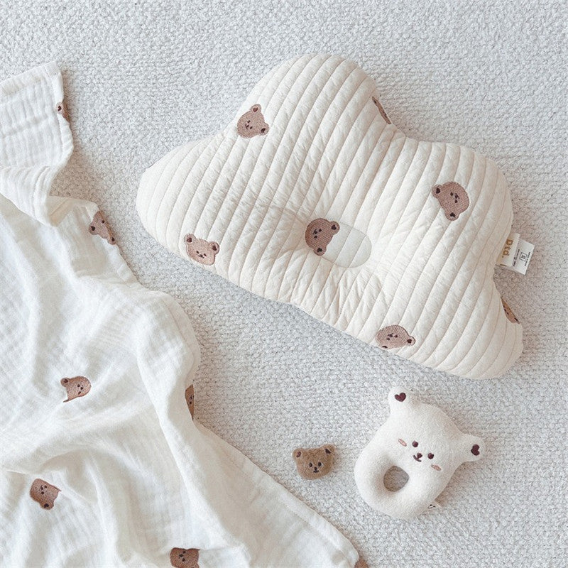 HKM-505939 Breathable Memory Cotton Shaping Pillow for Babies in Assorted Cloud Designs