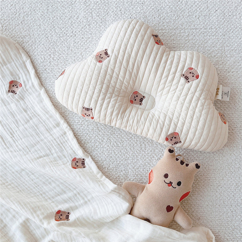 HKM-505939 Breathable Memory Cotton Shaping Pillow for Babies in Assorted Cloud Designs