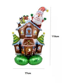 HKM-505939 Large Christmas Aluminum Balloon Decoration Set - Mixed Color with Elk, Santa, Snowman, and Gift Socks