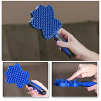 HKM-506067 Gentle Pet Grooming Brush with Silicone Bristles and Shampoo Comb