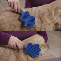HKM-506067 Gentle Pet Grooming Brush with Silicone Bristles and Shampoo Comb
