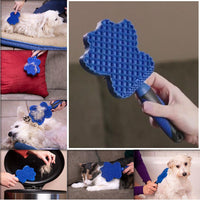 HKM-506067 Gentle Pet Grooming Brush with Silicone Bristles and Shampoo Comb