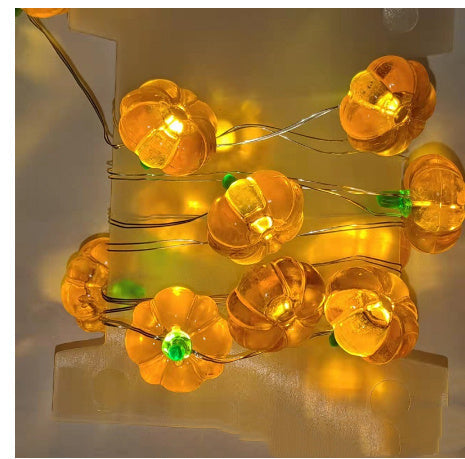 HKM-506259 Battery Operated Pumpkin LED String Lights for Indoor and Outdoor Holiday Decor