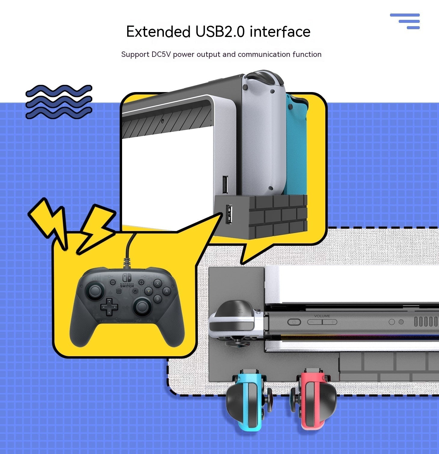 HKM-506323 Multi-functional Charging Dock with Game Card Storage for JoyCon Controllers