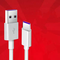 HKM-506515 5A Super Fast Charging Type-C Data Cable for Compatible Phones and Devices - 1 Meter Length, PVC Material, White