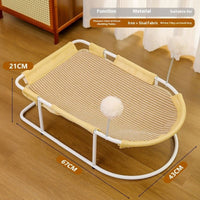 HKM-506771 Breathable Summer Cat and Puppy Kennel in Gray, Yellow, and Linen Options