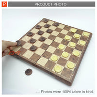 HKM-506771 Foldable 2-in-1 Chess and Checkers Set for Kids - Wooden Travel Game Board with Colorful Box