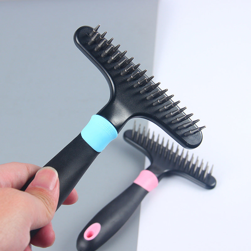 HKM-506835 Stainless Steel Pet Grooming Comb for Effortless Hair Removal