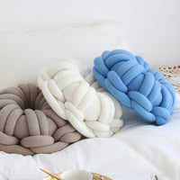 HKM-507027 Knotted Ring Donut Pillow - Solid Color Options in White, Red, Orange Powder, Sky Blue, Iron Gray, Camel Gray, 39cm Diameter