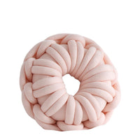 HKM-507027 Knotted Ring Donut Pillow - Solid Color Options in White, Red, Orange Powder, Sky Blue, Iron Gray, Camel Gray, 39cm Diameter