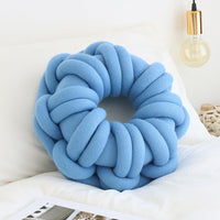 HKM-507027 Knotted Ring Donut Pillow - Solid Color Options in White, Red, Orange Powder, Sky Blue, Iron Gray, Camel Gray, 39cm Diameter