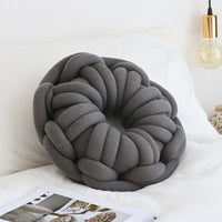 HKM-507027 Knotted Ring Donut Pillow - Solid Color Options in White, Red, Orange Powder, Sky Blue, Iron Gray, Camel Gray, 39cm Diameter
