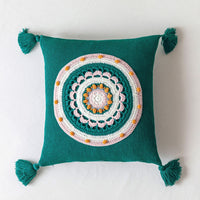 HKM-507091 Tassel Knitted Pillow Cover for Sofa – 45x45cm, Available in Multiple Colors