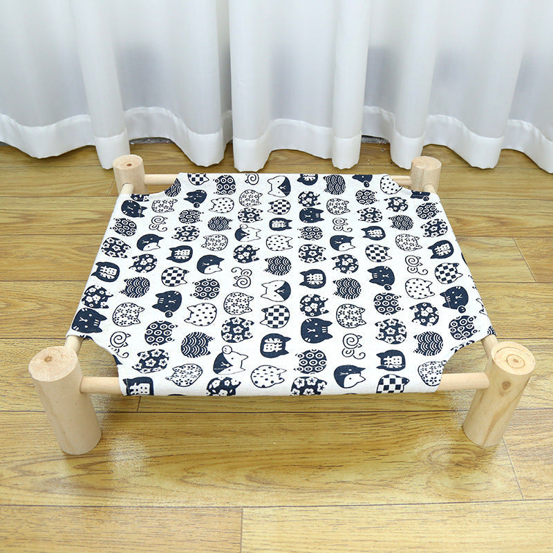 HKM-507091 Wooden Camping Bed for Cats - Spacious 44x51cm Litter Tray