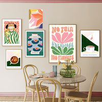 HKM-507219 Abstract Plant Flowers Canvas Art Prints - Decorative Wall Hangings in Multiple Sizes