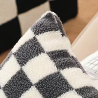 HKM-507283 Double-Sided Checkerboard Pillowcase in Green and Coffee for Living Room or Bedroom