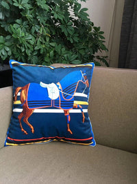 HKM-507347 Velvet Double-Sided Printed Geometric Horse Head Pillow Case, 45cm