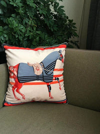 HKM-507347 Velvet Double-Sided Printed Geometric Horse Head Pillow Case, 45cm