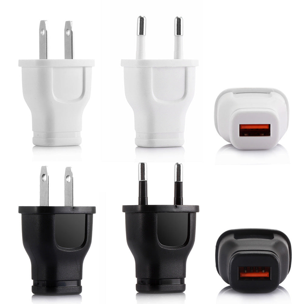 HKM-507539 Single Port USB Travel Charger - Compact Charging Plug for Cellphones (US/EU)