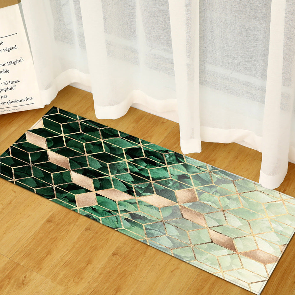 HKM-507667 Customized Non-Slip Landscape Bathroom and Kitchen Carpet - Polyester Fiber, Multiple Sizes