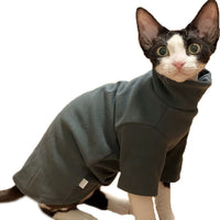 HKM-507795 Self-Heating Hoodie for Hairless Cats - Warm Autumn and Winter Pet Sweater in Black and Green