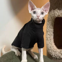 HKM-507795 Self-Heating Hoodie for Hairless Cats - Warm Autumn and Winter Pet Sweater in Black and Green