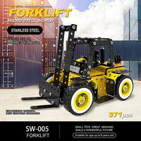 HKM-507859 Construction Vehicle Model Metal Building Block Set - DIY Excavator Assembly Toy for Kids 8 Years & Up