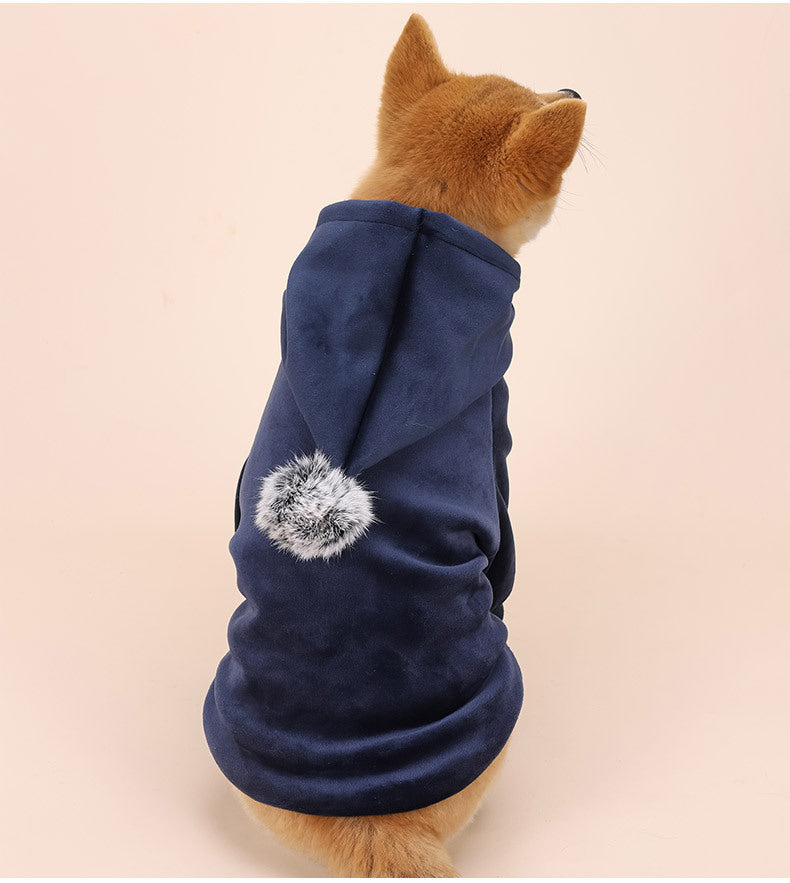 HKM-507859 Cozy Velvet Dog Sweater for Small to Medium Dogs - Warm Autumn and Winter Attire