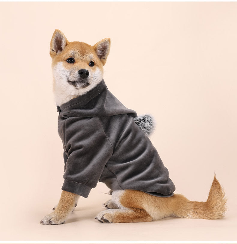 HKM-507859 Cozy Velvet Dog Sweater for Small to Medium Dogs - Warm Autumn and Winter Attire
